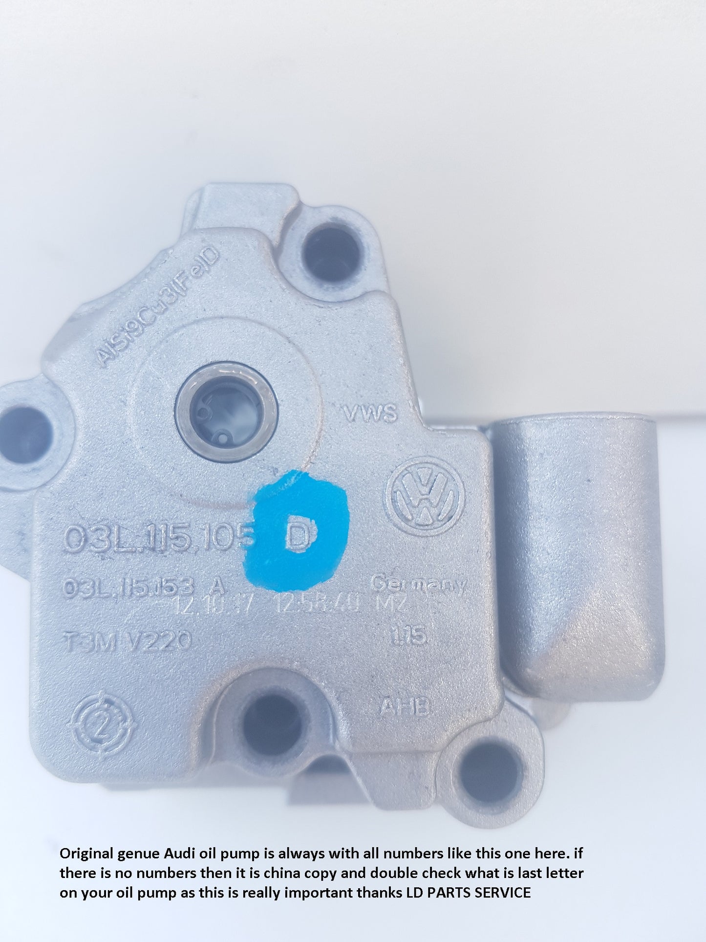 oil pump 03L103157 03L115105D 03L115105H pump with 3 years warranty 350£ 2x canals